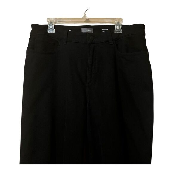 DL1961 Womens Size 18W Hepburn High Rise Wide Leg Black Raw Hem Jeans - Picture 2 of 7